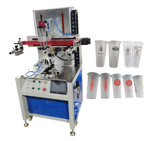 Paper Cup,Mug,Plasitc Cup ,Disposable Cup ,Milk Tea Cup CNC Servo Multi-Color Semi Auto Screen Printer with Automatic Registration 